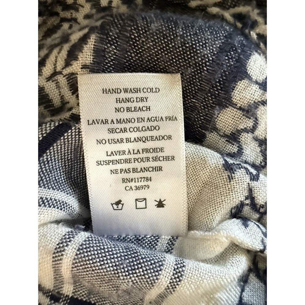 Rails x Anthropologie LILY YARN-DYED Sapphire Jacquard Blue Baja Top SM Hippie - Picture 9 of 9